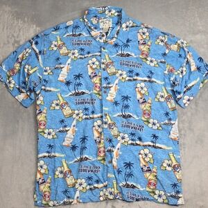 Authentic Big Dogs Button Up Shirt Allover Print Men's Size L